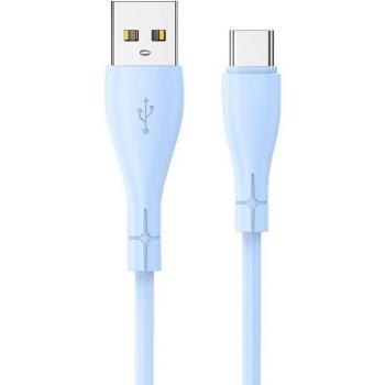 Cable USB Tipo C Universal de Silicona 1 metro Azul Celeste