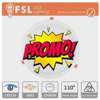 Downlight LED IP20 15W 6500K 1150LM Ángulo de 110° Agujero: 180mm