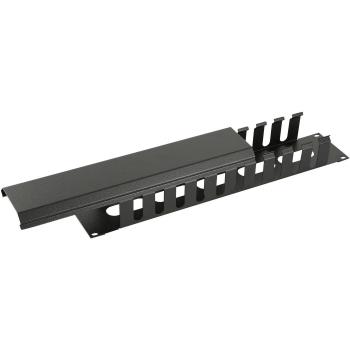 Panel de gestión de cables deslizante 2U para bastidor 48,30cm (19) color negro RAO405BL