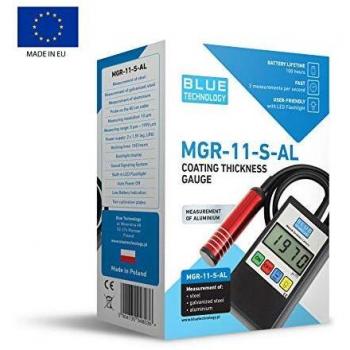 Blue Technology MGR-11-S-AL Medidor de Espesor de Barniz, Probador, Detector, Negro