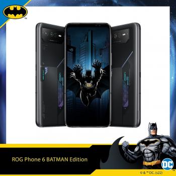 ASUS ROG Phone 6 BATMAN Edition 5G de 17,2 cm (6.78) con SIM doble, Android 12, USB Tipo C, 12 GB RAM, 256 GB almacenamiento y batería de 6000 mAh en color Negro