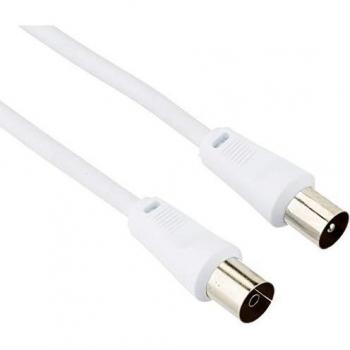 Cable Antena Coaxial 0.5m Doble Blindaje 70dB Blanco