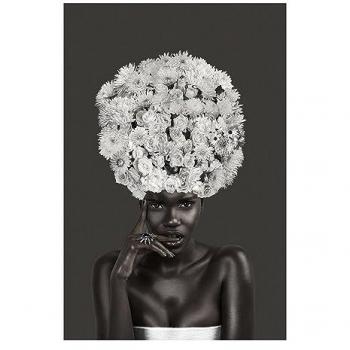 Cuadro Lienzo Mujer 80x4x120 cm - Diseño Moderno en Blanco y Negro
