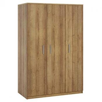 Armario Providence G118, Roble dorado, 135x202x65cm, Con bisagras, 4 estantes