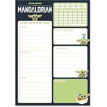 Bloc de notas de escritorio The Mandalorian - Bloc notas A5 - Material escolar y papeleria Star Wars - Papeleria oficina - Producto con licencia oficial