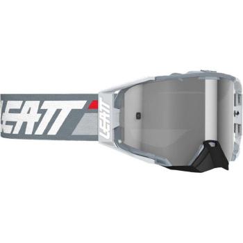 Leatt Gafas de Cross Velocity 6.5 Iriz Plata Forjada 50% - Gafas de motocross, color gris y rojo, un tamaño disponible