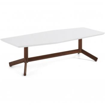 Kave Home Mesa Centro Tropid, marrón y blanco