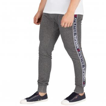 Superdry Hombre Joggers de Estadio, Gris, Medium