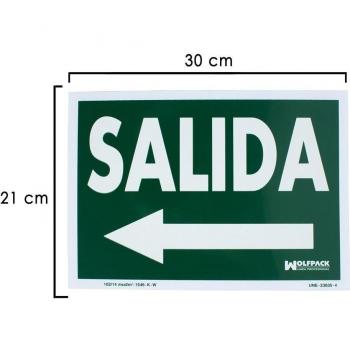 Cartel/Señal Fluorescente Salida A Izquierda 21x30 cm.