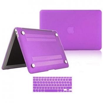 CLE DE TOUS - Universal Funda Protector Carcasa Dura Case Plástico + Protector Silicona Skins para Teclado de Notebook para Apple Macbook Air Laptop Portátil PC Tablet Netbook 11 Pulgadas Color Púrpura