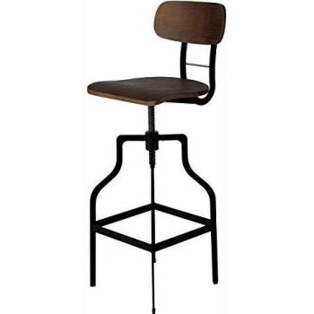 Silla de bar de madera vintage Rendez-Vous Déco, regulable en altura 66/85 cm, estilo retro