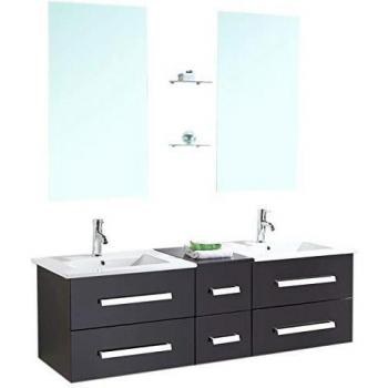 Mueble de Baño Negro 150 cm con Lavabo Incluido - Modelo Roma