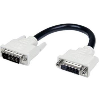 StarTech.com Cable Extensor de 15cm Protector de Puerto DVI-D Doble Enlace - Extensión Macho a Hembra
