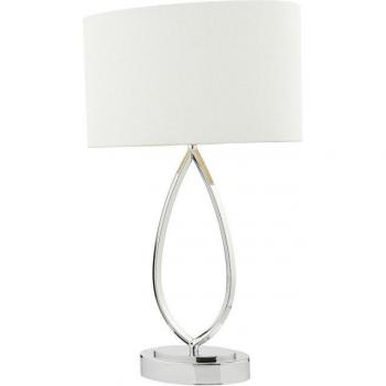 Lámpara de mesa Wyatt cromo brillo 1 bombilla 50cm con pantalla Touch