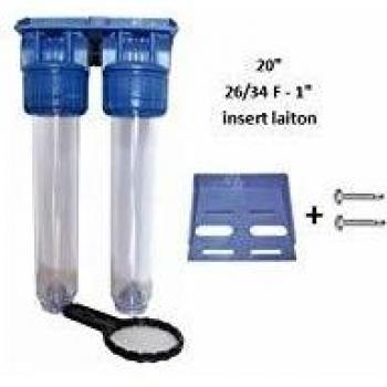 Portafiltro de Agua Doble 20 con Inserto de Latón 26/34 f 1