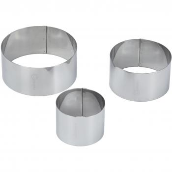 Metaltex Juego 3 Aros para EMPLATAR Ø6-8-10x4,5 CMS, Acero Inoxidable, 3