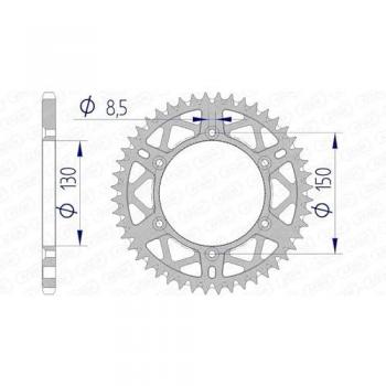 Corona de aluminio Ultra-Light antibarro AFAM 13323 - 46 dientes - Paso 520 - Compatible con Yamaha TTR 230 (2005-2012), WR 125 (2002-2003), WR 250 F (