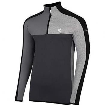 Dare 2b Depose Core Stretch Lightweight Quick Drying Half Zip Top Capa Intermedia elástica, Hombre, Black/Ebony Grey, Extra-Large