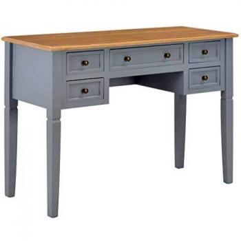 vidaXL Writing Desk Grey 109.5x45x77.5 cm Wood