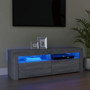 Mueble de TV con luces LED 120x35x40 cm gris Sonoma