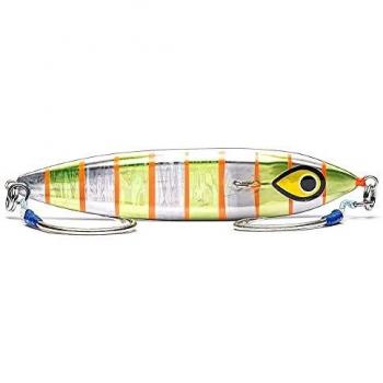 Mustad Wingman Slow Fall Jig - Plantilla de caída dorada, color naranja y plateado