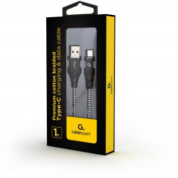 Gembird CC-USB2B-AMCM-1M-BW - Cable USB a Lightning/USB-C, 2.0, Conector USB Tipo A a Lightning y USB Tipo C, 1 Metro de Longitud, Color