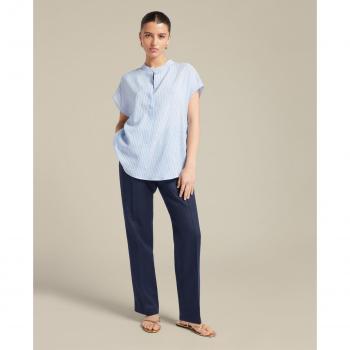 Pantalón recto de mujer de puro lino con raya planchada - Elena Mirò