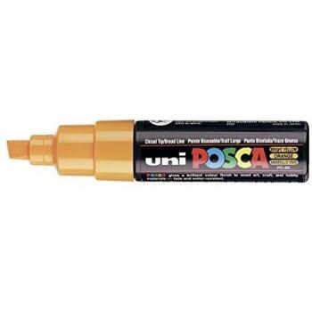 Rotulador Uni Posca PC-8K Pintura Cristal Pluma Ancha Punta Plana 8.00mm Amarillo Brillante