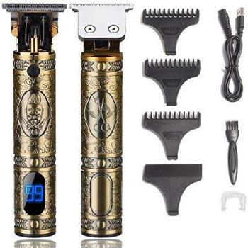 J TOHLO Cortapelos Eléctrico Profesional Cortadora de Pelo Recargable Cortapelos con Pantalla de Visualización Digital LED con 3 Peines Guía para Hombres Cabello Barba