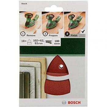 Bosch 2 609 256 A65 - Juego de hojas de lija de 10 piezas para lijadora múltiple