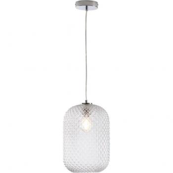 Colgante de diseño Cristal Transparente 1 bombilla 150cm, Lámpara de techo en vidrio transparente 150x20 cm, Lámpara colgante de cúpula de vidrio, transparente, E27