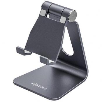 Aisens Soporte de Sobremesa Tamaño M Ajustable con 1 Pivote para Smartphone/Tablet MS1PM-083, Gris