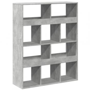 Estantería de madera de ingeniería gris hormigón 100x33x125,5 cm