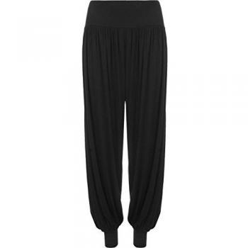 WearAll - Mujer Nuevos Pantalones Largos Estilo Harén Con Goma Elástica Tallas - Verde Oscuro - 48-50