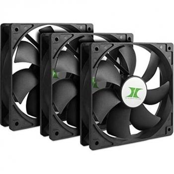 Conjunto de Ventiladores Inter-Tech IPC 120mm Negro (3 Piezas) - Refrigeración para PC, 800-1500 RPM, 25 dB, 4-pin