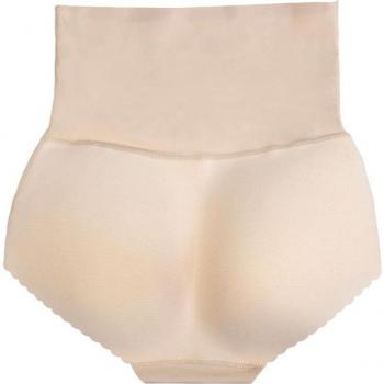 High Waist Padded Shapewear Panties - Beige