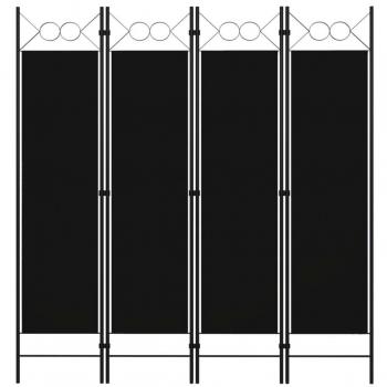 vidaXL 4-Panel Room Divider Black 160x180 cm