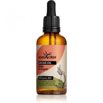 Soaphoria Organic Argan Oil 50 ml - 100% pure, cold-pressed, organic argan oil; rich in vitamin E and essential fatty acids; suitable for all skin types; moisturizes and nourishes skin and hair; promotes