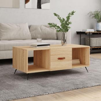 Mesa de centro Sonoma de roble 102x50x40 cm madera multicapa marrón