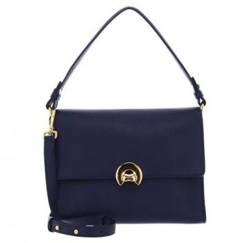 Coccinelle Blue Grained Leather Shoulder Bag for Women, One Size