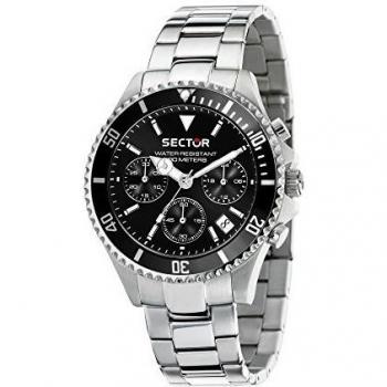 Sector No Limits Chronograph 230 Black Dial Stainless Steel Gray Male Watch, Size: ONE SIZE