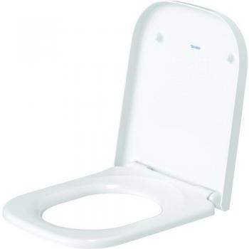 Duravit 64590000-00 wc-asiento d.2 feliz con bisagras de cierre suave, acero inoxidable/blanco