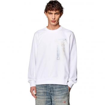 Diesel - Sudadera Ginn K39 Blanco de hombre con cuello redondo y diseño moderno