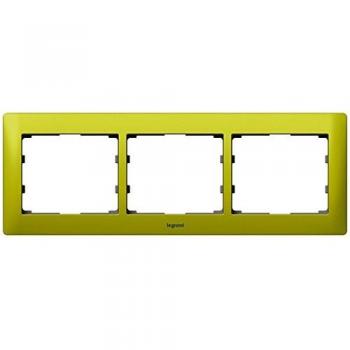 Legrand galea life - Marco 3 elementos horizontal metal galea verde magico