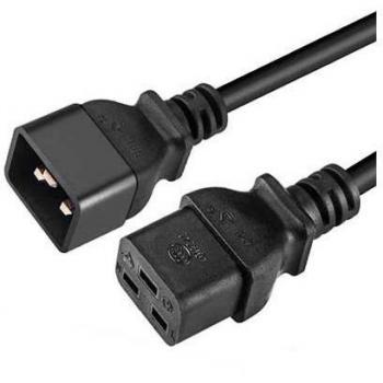 Cradia Cable de Alimentación Extensor IEC C13 a IEC C20 2 Metros Negro