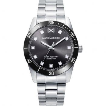 Reloj Mark Maddox Mission HM0136-17 - Elegante reloj de hombre con correa de acero y esfera en negro