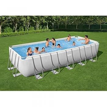 Piscina Fuera de Tierra Bestway 5612B Power Steel Rectangular 640x274x132 cm con Filtro y Escalera