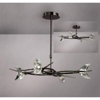 Luz de techo telescópica convertible Eclipse 4 bombillas G9, cromo negro