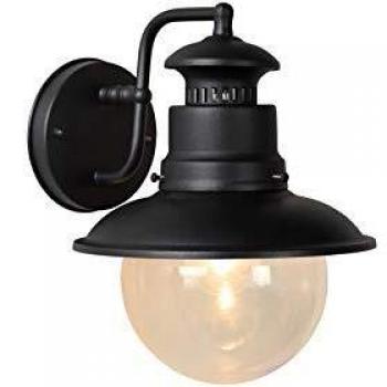 Aplique de pared exterior Figo vintage negro IP44 1xE27