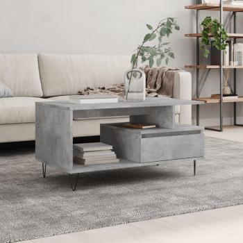 Mesa de centro Sala de estar Hormigón gris 90x49x45 cm Madera Multicapa